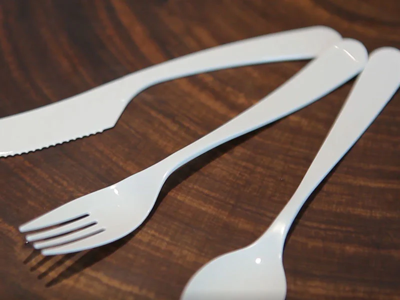 100% biodegradable and compostable cutlery fork, knife and spoon