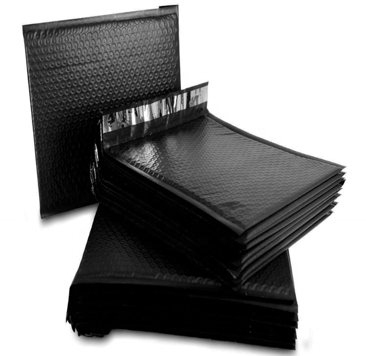 Custom 100% Biodegradable Compostable Mailing Bags Bubble Mailer Bag Black Padded Envelopes