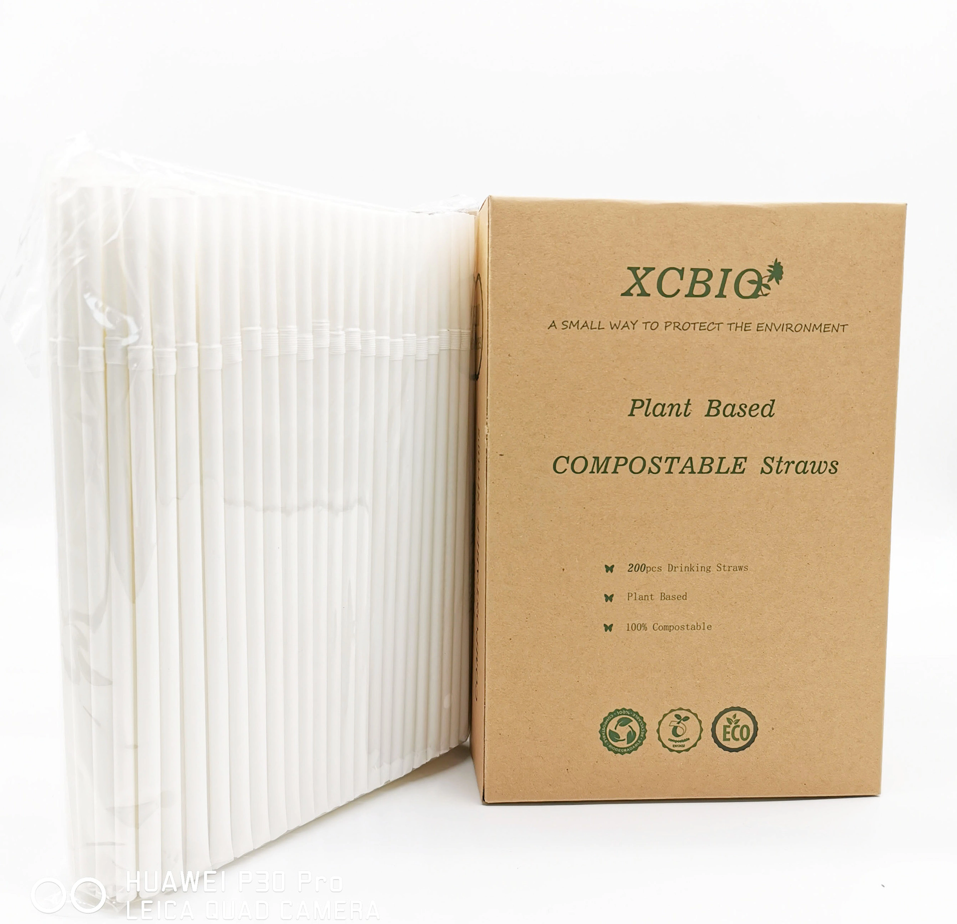 RTS Kraft Paper box pla corn cornstarch nature plant Free sample compostable straw